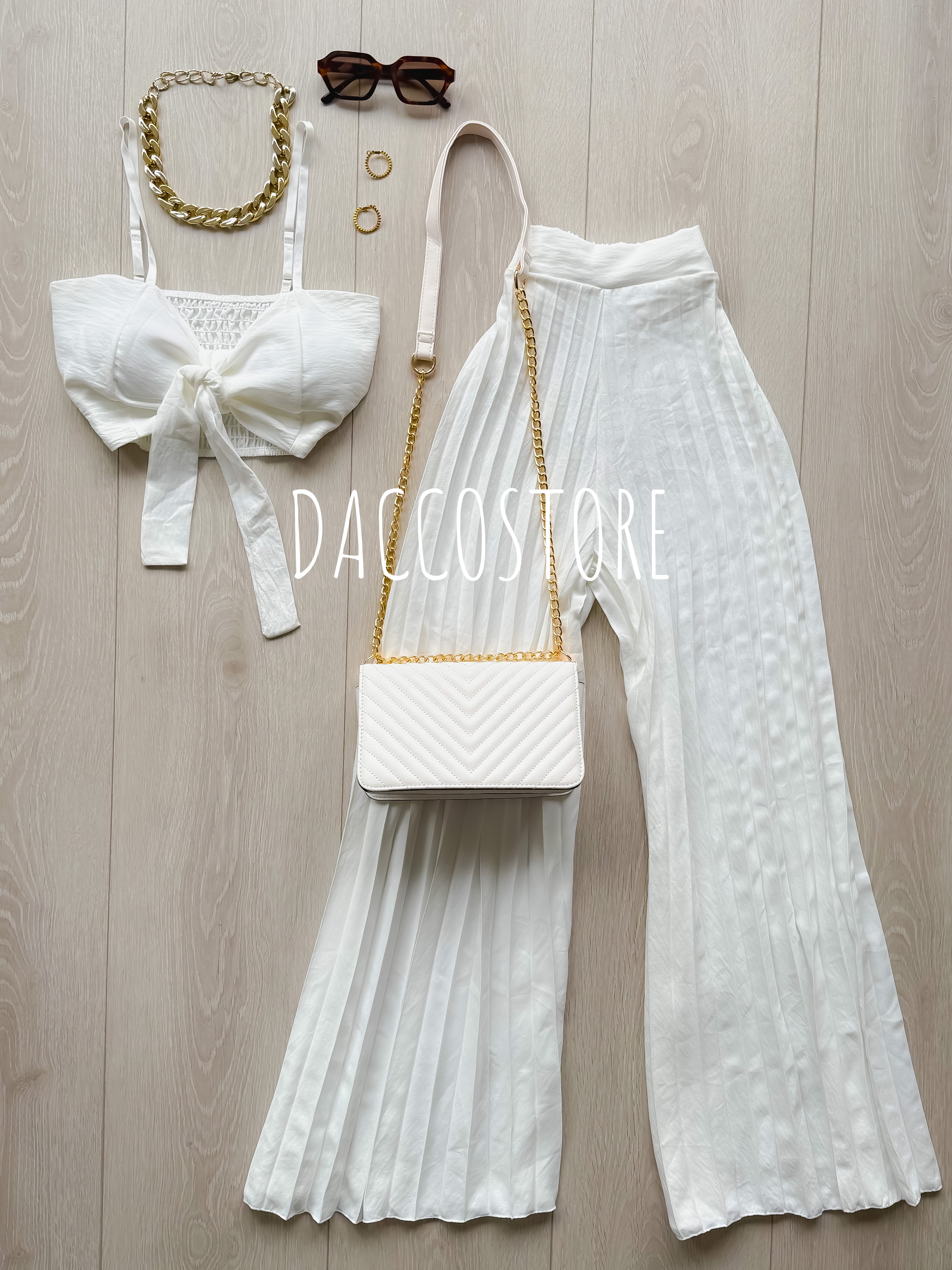 Conjunto Top e Calça Plissada