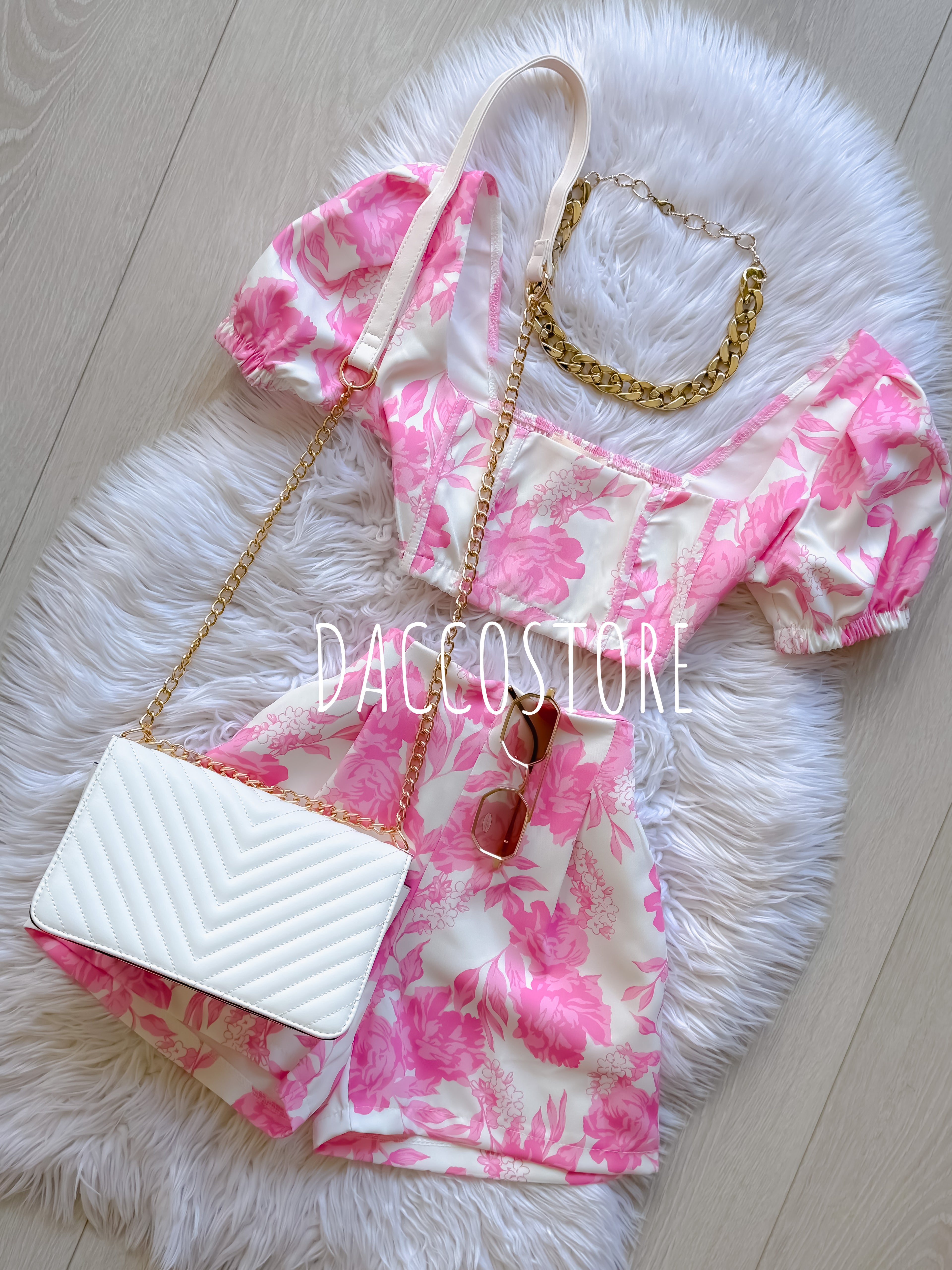 Conjunto Top e Calção Florido