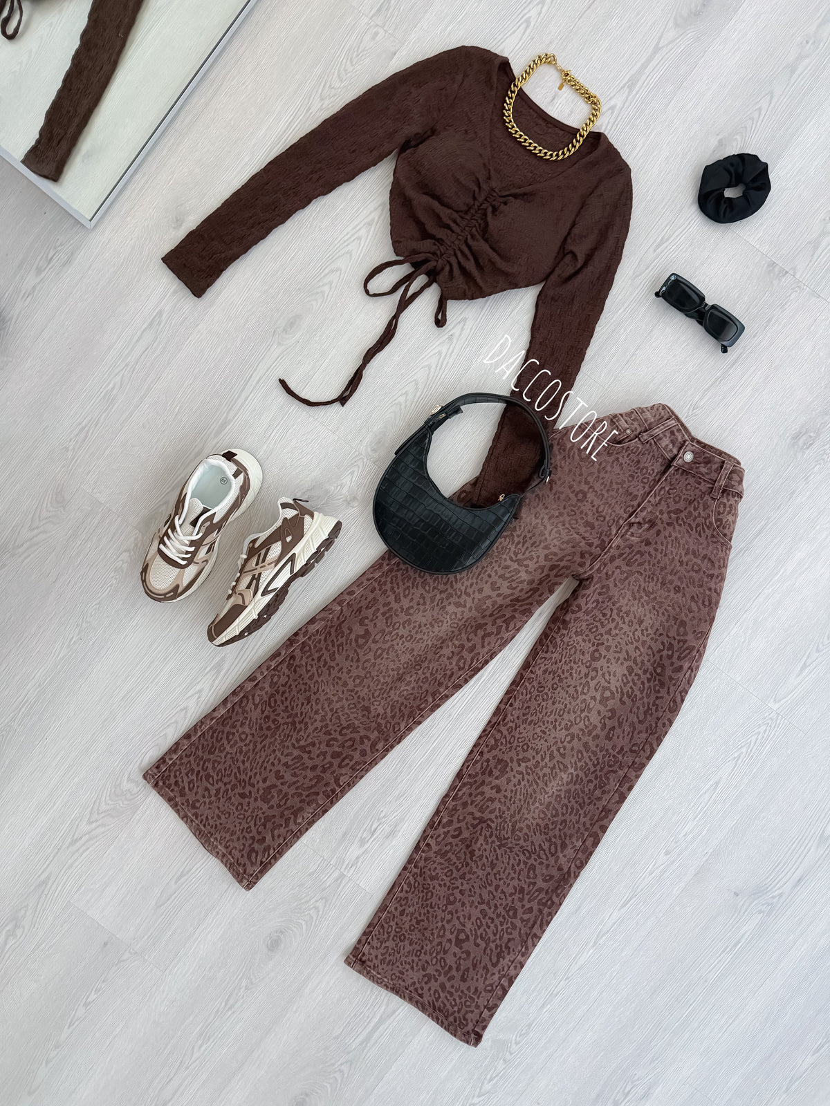 Calça Leopardo Castanha