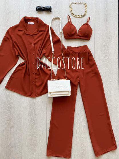 Conjunto Top, Camisa e Calça