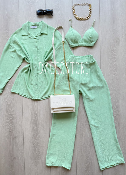 Conjunto Top, Camisa e Calça