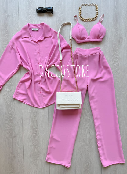 Conjunto Top, Camisa e Calça