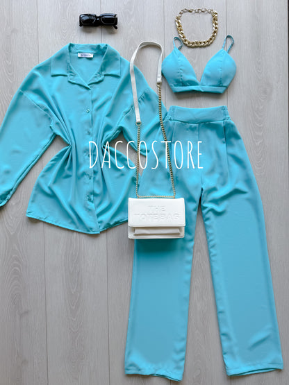 Conjunto Top, Camisa e Calça