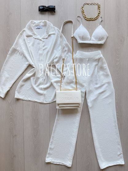 Conjunto Top, Camisa e Calça