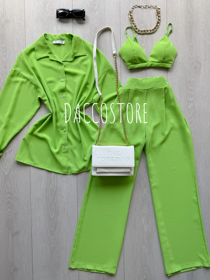 Conjunto Top, Camisa e Calça