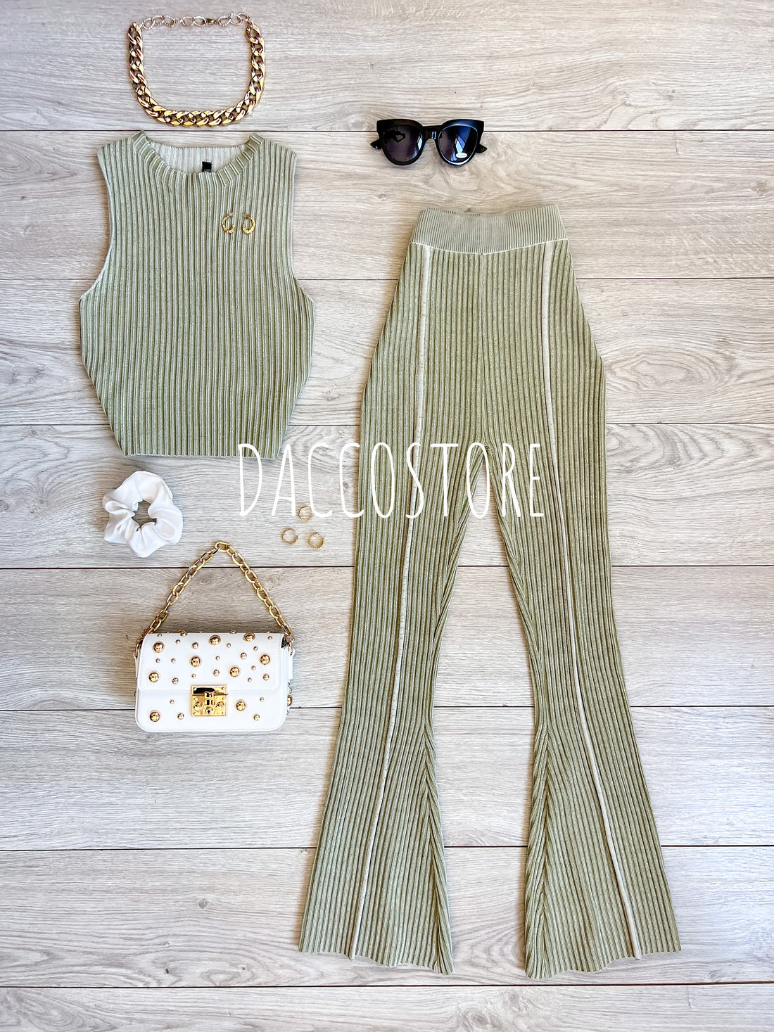 Top and flared pants set