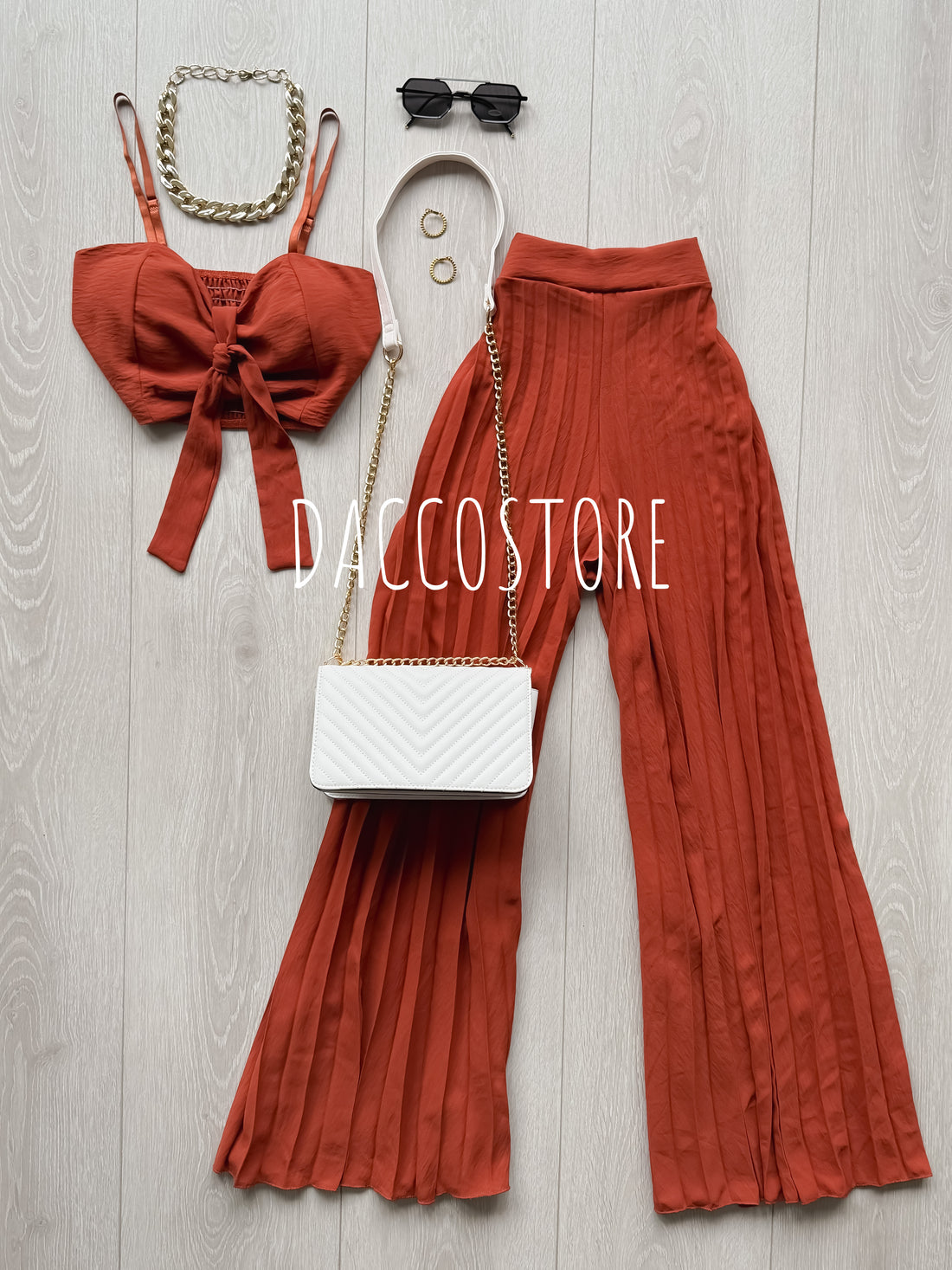 Conjunto Top e Calça Plissada